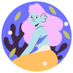 Colorful icon of a mermaid