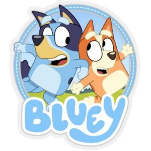 Colorful icon of Bluey the dog
