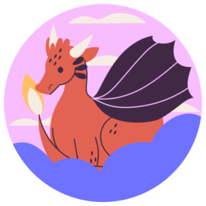 Colorful icon of a dragon