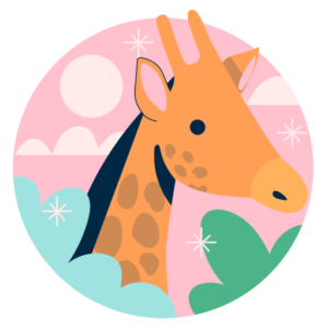 Colorful icon of a giraffe