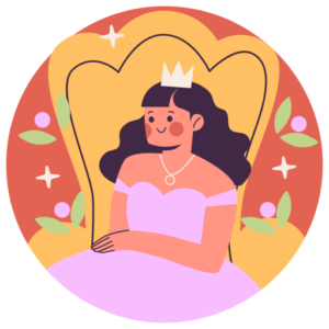 Colorful icon of a princess